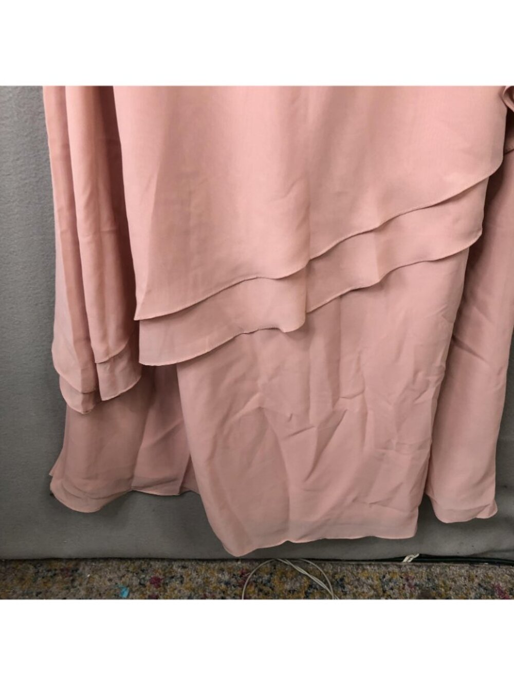 Bridesmaid Dress Womens 16 Pink Sleeveless Layered Chiffon Formal Corset Back - Picture 9 of 16